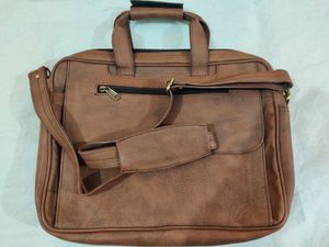 Office Genuine New Leather Bag With 2 Compartment