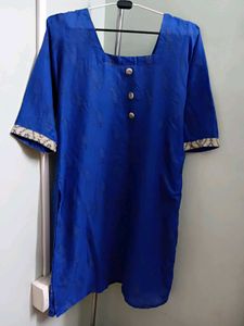 Elegant Blue Kurti With Pajama And Dupatta