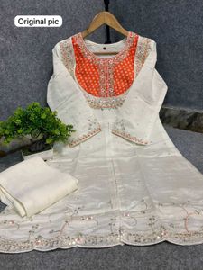 Elegant White Embroidered Co-Ord Set
