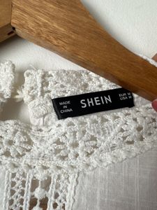 Embroidered White Lace Trim Top