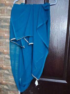 Peacock blue salwar suit set with zari embroidery