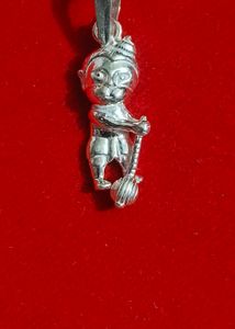 Real silver Bal hanumana pendent