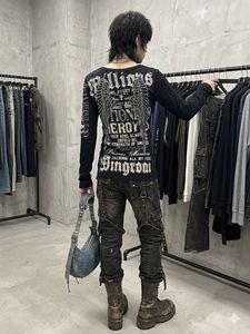 Gothic Print Long Sleeve Top