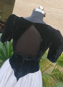 Elegant Black &amp; White Tulle Gown
