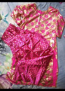 Stunning Pink Floral Kurta size:s,m