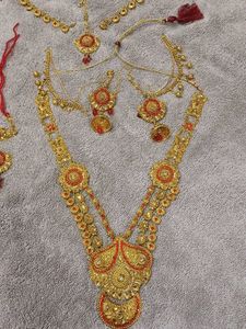 Exquisite Red &amp; Gold Jhumka Earrings