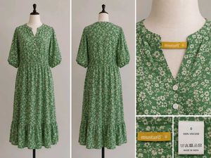 Green Floral Midi Dress