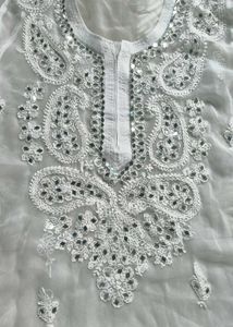 Mirror Work Chikankari kurti