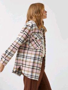 Branded Pink Plaid Shacket