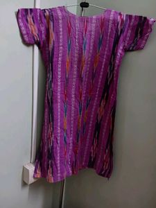 Purple Patterned Kurti With Pajama And Dupatta
