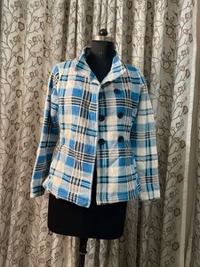 Stylish Plaid Double-Breasted Jacket
