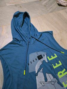Men's Sleeveless Graphic Hoodie T-Shirt