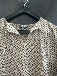 Patterned Blouse with Bell Sleeves