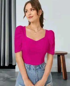 🌸Stylish Pink Puff Sleeve Top🌸
