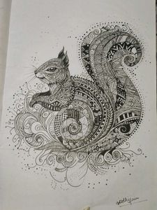 Zentangle Squirrel Art