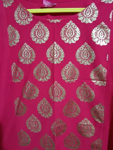 Pink &amp; Gold Print Kurti
