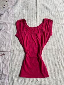 90s fitted pink top