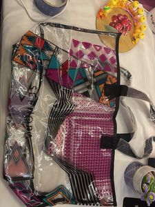 Clear Tote Bag with Colorful Geometric Print