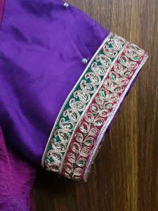 Exquisite Purple Embroidered Saree