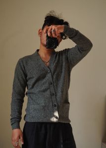 Uniqlo Gray Knit Cardigan Sweater
