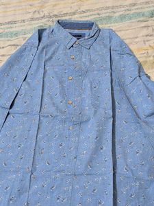 Men's Slim Fit Blue Floral Shirt