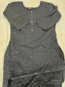 Black chikankari kurti