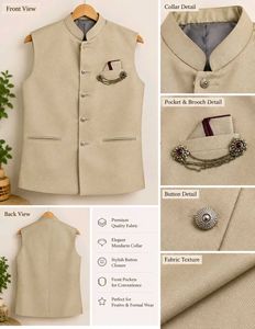 Men's Beige Nehru Jacket
