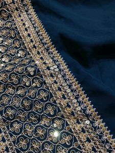 Teal Embroidered Kurta with Dupatta Set