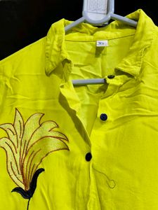 Vibrant Yellow Embroidery cord set