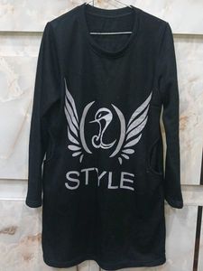 Black Graphic Print Dress