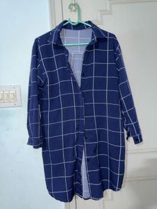 Blue Checkered Long Shirt