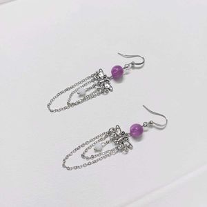 Bohemian Purple Stone Dangle Earrings
