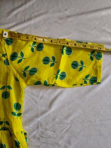Yellow Printed Kurta