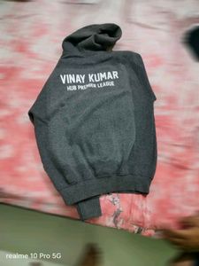 Grey Zip-Up Hoodie with Logo