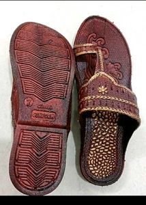 Ethnic Brown Leather Sandals