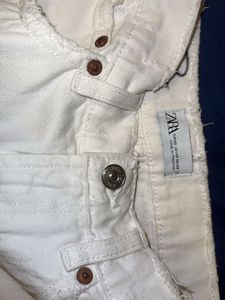 White Denim Mini Skirt
