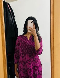 Beautiful Purple Floral Kurta
