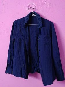 Stylish Blue Button-Up Shirt