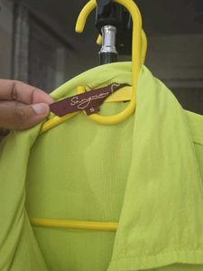 Lime Green Button-Up Tunic