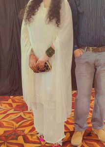 Elegant White handwork Kurta Set for Women