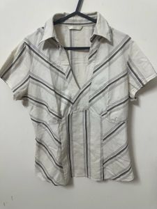 Striped V-Neck Short Sleeve Top ✨