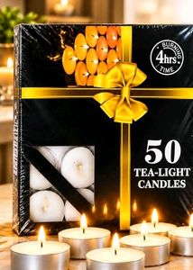50 Tea-Light Candles - 4 Hour Burn Time