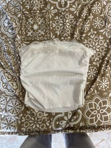 Cute White Bow Tube Top