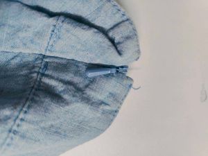 Vintage Y2K Light Blue Denim Strapless Dress
