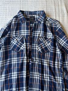 VOI JEANS Blue Plaid Casual Shirt