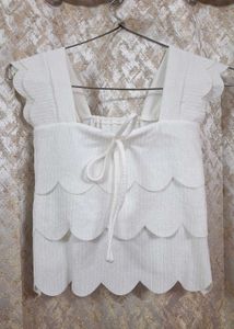 Cute White Scalloped Top