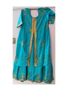 Beautiful Teal Kurta with Gold Embellishments