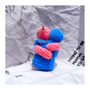 "Forever Hug – Crochet Couple Keychain"