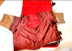 Red silk sarees with tailour stiched blouse