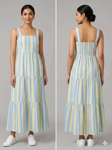 Striped Tiered Maxi Dress